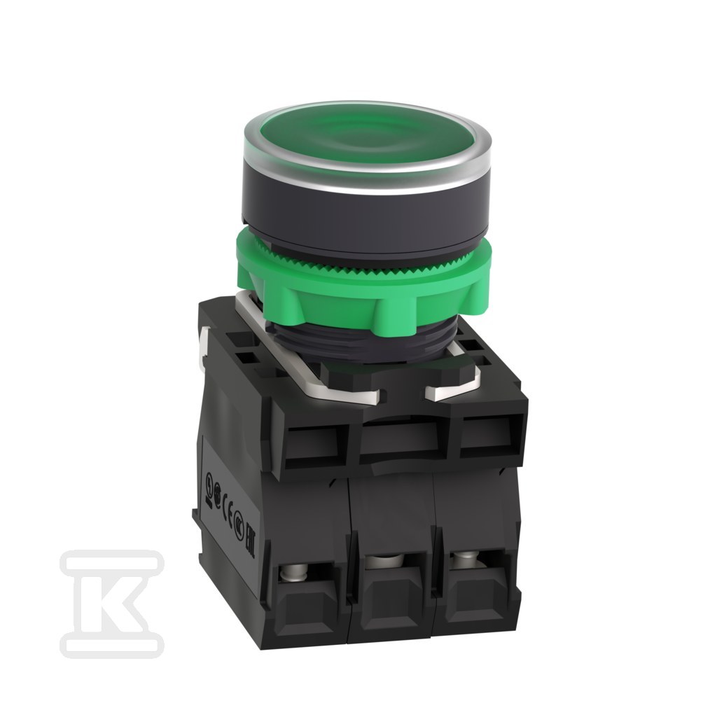 Przycisk płaski zielony LED 24V Harmony - XB5AW33B5